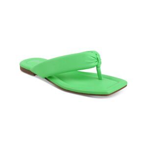 BAR III Womens Green Padded Cloverr Square Toe Slip On Thong Sandals 7 M